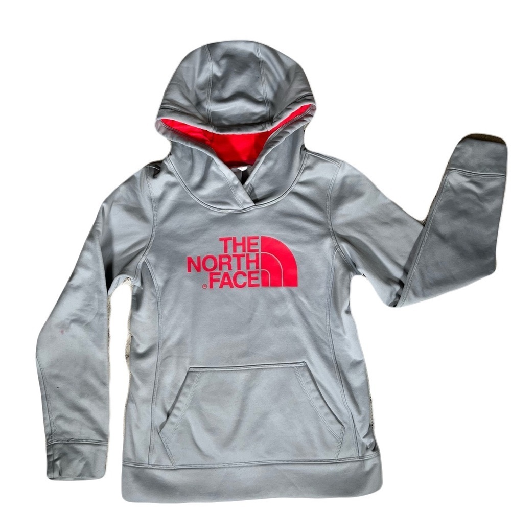 The North Face Kids Hoodie in Gray with Red Logo